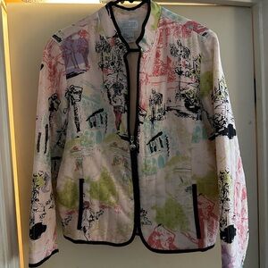 Vintage silk Colorful Graphic Women's Jacket